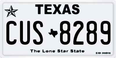 TX license plate CUS8289