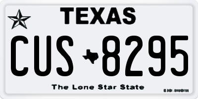 TX license plate CUS8295