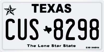 TX license plate CUS8298