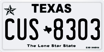 TX license plate CUS8303