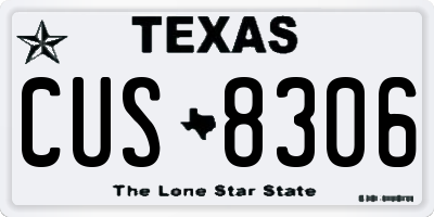 TX license plate CUS8306
