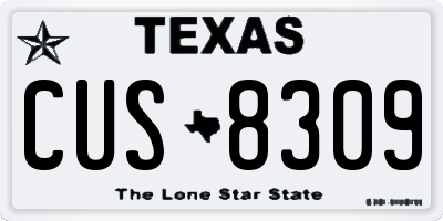 TX license plate CUS8309
