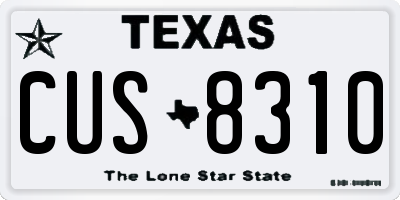 TX license plate CUS8310