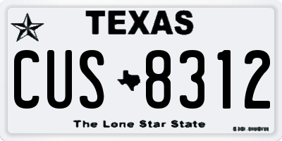 TX license plate CUS8312