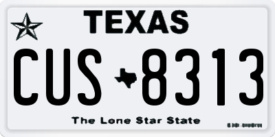 TX license plate CUS8313