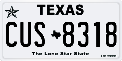 TX license plate CUS8318