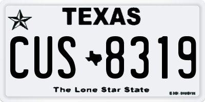 TX license plate CUS8319