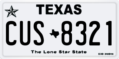 TX license plate CUS8321