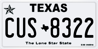 TX license plate CUS8322