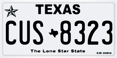 TX license plate CUS8323