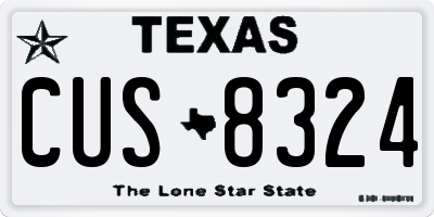 TX license plate CUS8324