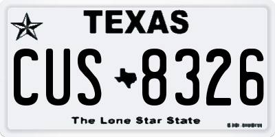 TX license plate CUS8326
