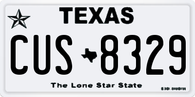 TX license plate CUS8329