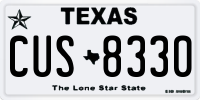 TX license plate CUS8330