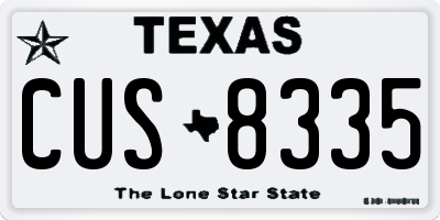 TX license plate CUS8335