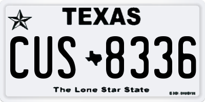 TX license plate CUS8336