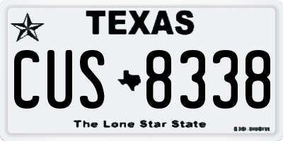 TX license plate CUS8338