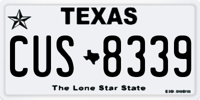 TX license plate CUS8339