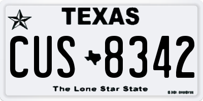 TX license plate CUS8342
