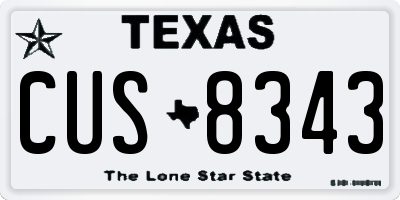 TX license plate CUS8343