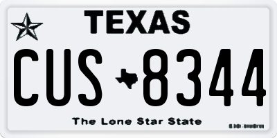 TX license plate CUS8344