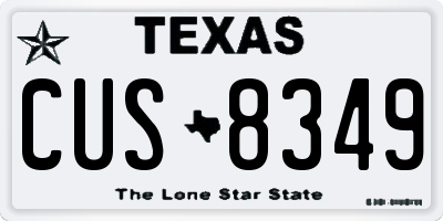 TX license plate CUS8349