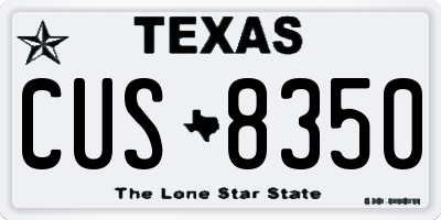 TX license plate CUS8350