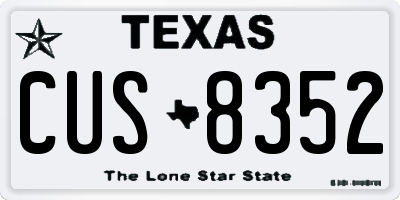 TX license plate CUS8352