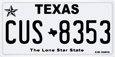 TX license plate CUS8353