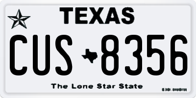 TX license plate CUS8356