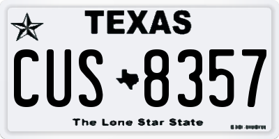 TX license plate CUS8357