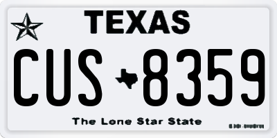 TX license plate CUS8359