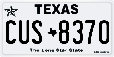 TX license plate CUS8370