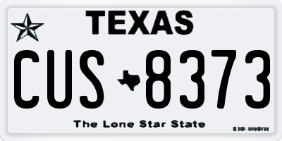 TX license plate CUS8373