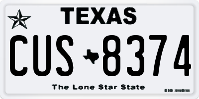 TX license plate CUS8374