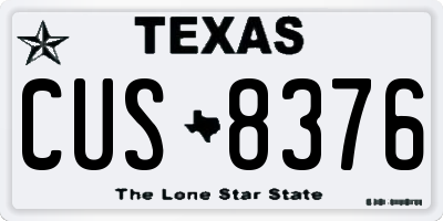 TX license plate CUS8376