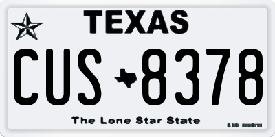 TX license plate CUS8378
