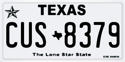 TX license plate CUS8379