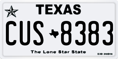 TX license plate CUS8383