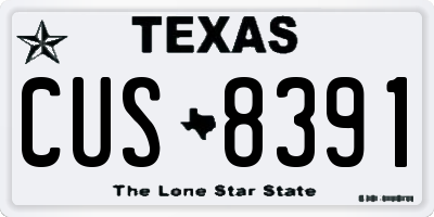 TX license plate CUS8391