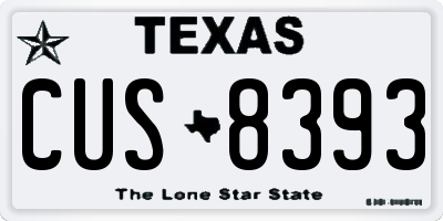 TX license plate CUS8393