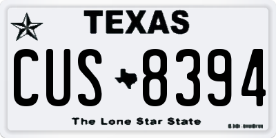 TX license plate CUS8394