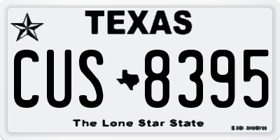 TX license plate CUS8395