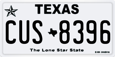 TX license plate CUS8396