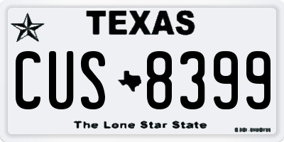 TX license plate CUS8399