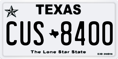 TX license plate CUS8400
