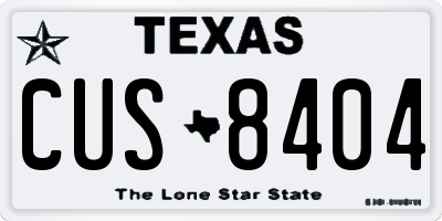 TX license plate CUS8404