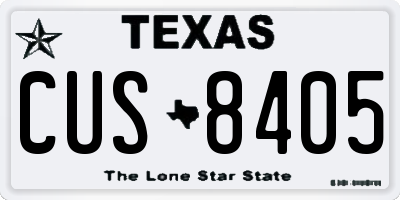 TX license plate CUS8405