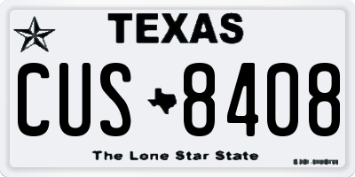 TX license plate CUS8408