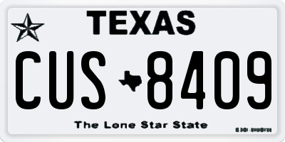 TX license plate CUS8409